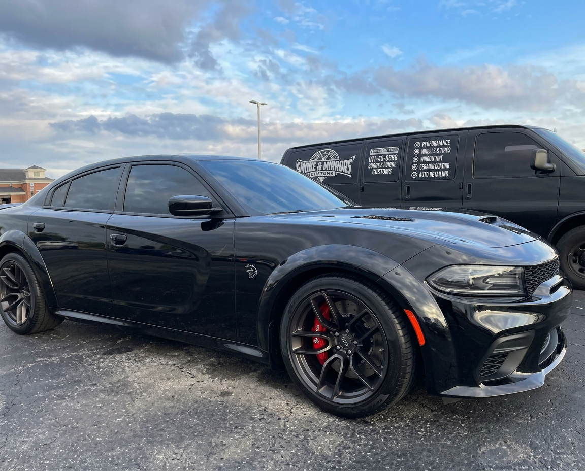 Black Dodge Charger Hellcat gloss finish